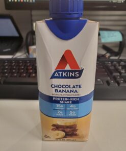 Atkins Chocolate Banana Protein Shake, 15g Protein, Low Glycemic, 4g Net Carb, 2g Sugar, Keto Friendly, 12 Count 19 71qeUGW 5JL