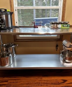 GRIDMANN Stainless Steel Kitchen Prep Table 72 x 30 Inches with Backsplash & Under Shelf, NSF Commercial Work Table for Restaurant and Home 72 in Long x 30 in Deep 24 71qg49B1lL