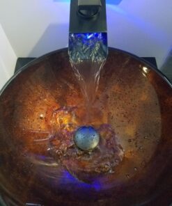 Aquaterior Modern Bathroom Round Artistic Tempered Glass Vessel Vanity Sink Bowl Basin Spa (FAUCET NOT INCLUDED) Flame Red 38 71qg6JrbFL