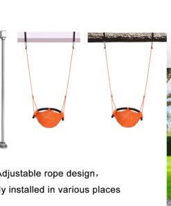 JKsmart Swing Seat for Kids Heavy Duty Rope Play Secure Children Swing Set,Perfect for Indoor,Outdoor,Playground,Home,Tree,with Snap Hooks and Swing Straps,440 lbs Capacity,Orange Orange Swing Seat 17 71qg7pzxlWL