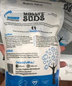 Molly's Suds Original Laundry Detergent Powder | Natural Laundry Detergent Powder for Sensitive Skin | Earth-Derived Ingredients, Stain Fighting | 70 Loads (Peppermint) Peppermint 2.93 Pound (Pack of 1) 24 71qgn 8DwDL