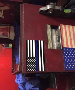 Thin Blue Line Flag Decals - 3x5 in. Black White and Blue American Flag Stickers for Cars, Trucks - in Support of Police and Law Enforcement Officers (2-Pack) 2-pack 33 71qh601GMuL