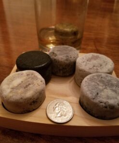 Sea Stones- 9-Piece Set - Full Sized Upcycled Granite Whiskey Chilling Stones- On the Rocks Set Includes 2 Monogrammable Tumblers with Wooden Presentation Tray - Made in the USA with Granite from NH 19 71qi1AGRML