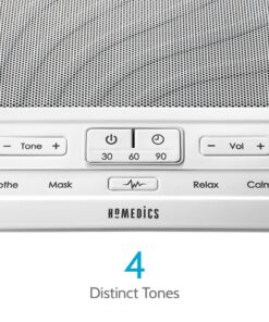 HoMedics Deep Sleep I Therapy Machine | White Noise Device, Timer, Dual Speakers, Adjustable Tone & Volume | 4 Soothing Sounds, Masks Distractions, Sleep Therapy, Adapter or Battery Operated 6 71qj7PDvHL