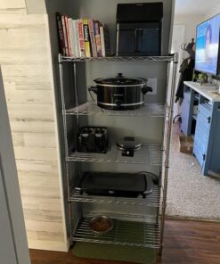 Amazon Basics 5-Shelf Medium Adjustable, Heavy Duty Storage Shelving Unit on 4'' Wheel Casters, Metal Organizer Wire Rack, Chrome, 30" L x 14" W x 64.8" H With Wheels 35 71qjBXSQX2L