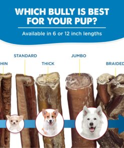 Best Bully Sticks 12 Inch All-Natural Odor Free Bully Sticks for Dogs - 12” Fully Digestible, 100% Grass-Fed Beef, Grain and Rawhide Free | 12 Pack 12" (12 Pack) 26 71qjIu4W7CL