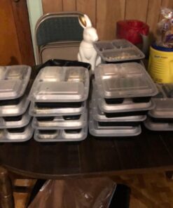 Ez Prepa 25 Pack 32oz 3 Compartment Meal Prep Containers with Lids -Food Storage Containers Plastic, Bento Box, Lunch Containers, Microwavable, Freezer and Dishwasher Safe, Food Containers 43 71qjRui4lLL