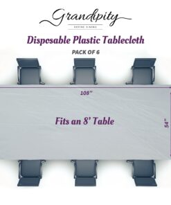 Red Gingham Checkered 6 Pack Premium Disposable Plastic Picnic Tablecloth 54 Inch. x 108 Inch. Rectangle Table Cover By Grandipity Red Gingham Checkered 11 71qkxCdmyRS