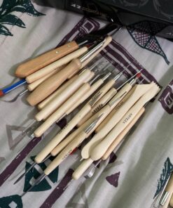 Arteza Pottery & Polymer Clay Tools, 42-Piece Sculpting Set, Steel Tip Tools with Wooden Handles, for Pottery Modeling, Smoothing, Carving & Ceramics 42 71qlduFsSIL