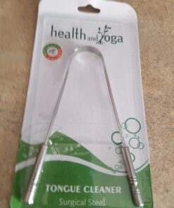 HealthAndYoga(TM) SteloSwipe Tongue Cleaner Scraper - Hygienic Seal-Pack - Surgical Grade Stainless Steel, Non-Synthetic Grip - Sterilizable Metal Tongue Scraper for Adults (1 Pack with Storage Bag) Surgical Steel - 1 Pack 47 71qmTh7NWXL