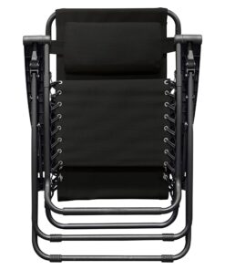 Caravan Sports Zero Gravity Outdoor Portable Folding Camping Lawn Deck Patio Pool Recliner Lounge Chair for Adults, Adjustable Headrest, Black 24 71qnUKPd64L