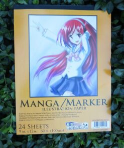 U.S. Art Supply 9" x 12" Premium Manga-Marker Paper Pad, 60 Pound (100gsm), Pad of 24-Sheets (Pack of 2 Pads) 9" x 12" 56 71qo47OSE2L