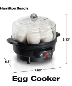 Hamilton Beach Electric Hard Boiled Egg Cooker, 3-in-1: Boiled Egg Cooker, Poacher & Omelet Maker, Can Hold 7 Eggs, Black with Silver Knob (25500) 34 71qrrmCMMDL 2