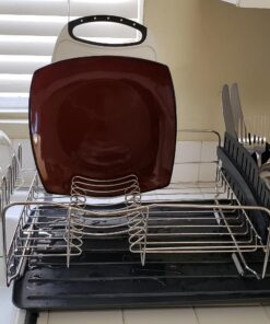 Polder KTH-615 Dish Rack & Tray 4 PC Combo– Advantage System Includes Rack, Drain Tray, Removable Drying Tray & Cutlery Holder – Stainless Steel & Plastic 4-piece 69 71qsjBGEb7L