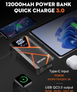 BRORAK Car Jump Starter Battery Pack, 1500A Jump Box for Car Battery Jump Starter, 12V Portable Jump Starter (Up to 7.0L Gas & 4.0L Diesel) Jump Pack with 3 Modes Flashlight and Jumper Cables 24 71qsmG1wrrL