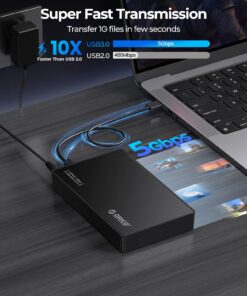 ORICO USB 3.0 External Hard Drive Enclosure for 3.5/2.5 Inch SATA Hard Drives/SSD Up to 20 TB, 3.5'' Tool-Free HDD Enclosure with 12V/2A Power Supply and UASP Acceleration (3588US3) ORICO 3588US3-CA-BK 21 71qt28ycL9L