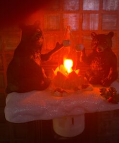 Roman Lights Exclusive Plug in Night Light, Features 2 Bears Roasting Marsh Mellows Around a Flickering Flame Camp Fire, 4.5-Inch 25 71qt4El i9L