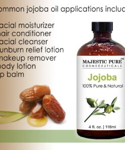 Majestic Pure Jojoba Oil for Hair and Skin, 4 fl. oz. 4 Fl Oz (Pack of 1) 41 71qtcBlDTL