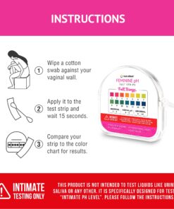 Nutrablast Feminine pH Test Strips Full Range 1-14 | Monitor Intimate Health | Easy to Use & Accurate Women’s Acidity & Alkalinity Balance Level Tester Kit 6 71qtn4kBWQL