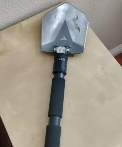 FiveJoy Professional Survival Shovel Multitool - Portable Collapsible Tactical Tool - Entrenching Backpack Equipment for Hiking Camping Car - Gifts for Men Dad Husband (Shovel RS) 23 71qv3emB0lL