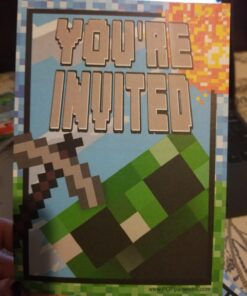 POP parties Pixel Party LARGE Invitations - 12 Invitations + 12 Envelopes - Double Sided - Made in the USA Brights 13 71qwpwf4OcL