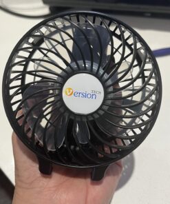 VersionTECH. Mini Handheld Fan, USB Desk Fan, Small Personal Portable Table Fan with USB Rechargeable Battery Operated Cooling Folding Electric Fan for Travel Office Room Household Black 69 71qwxaFPDLL