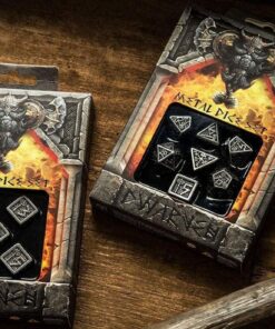 Alternative view of Q-Workshop Metal Dwarven 7 Polyhedral RPG Ornamented Dice Set
