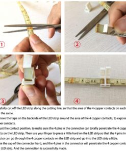 TronicsPros 10pcs 4 Pin Solderless Waterproof LED Strip to Strip Connector RGB Flex LED Ribbon LED Rope LED Tape Light Gapless Adapter for 10mm Wide Waterproof SMD 5050 RGB Flexible LED Strip Light White (only for Waterproof RGB 5050 LED strip) 43 71qyG24Ye3L