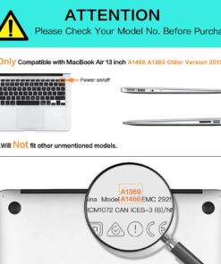 Alternative view of MOSISO Compatible with MacBook Air 13 inch Case (Models: A1369 & A1466, Older Version 2010-2017 Release), Protective Plastic Hard Shell Case & Keyboard Cover & Screen Protector, Rose Gold