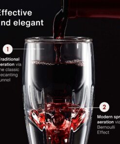 Vintorio Wine Aerator OMNI Set - Premium Decanter for Red Wine Lovers with Gift Box, Velvet Bag, and Mini Stand - Durable, Crystal Clear Acrylic 16 71r QrGiQML