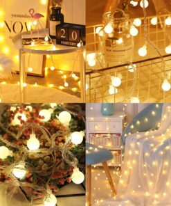 43 ft 70 Led Christmas Lights Globe String Lights Plug in for Bedroom Decor Indoor Outdoor Fairy Light for Home Wall Garden Decorations Warm White 59FT Globe String Lights 23 71r S3p1tpL