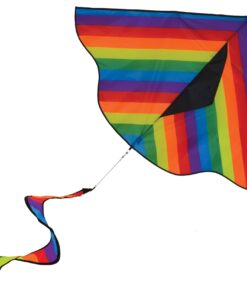 Alternative view of In the Breeze Rainbow Stripe Delta Kite 42" Twister Tail 3158