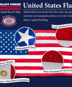 American Flag - 100% Made in the USA - 4' x 6' ft - Perma-Nyl Sewn Nylon with Grommets - Durable, and Patriotic - For Gardens, Homes, Patios and Cars – By Valley Forge Flag 4'x6' 12 71r0V2NsioL