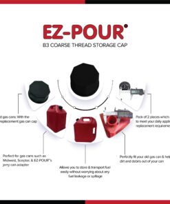 Alternative view of EZ-POUR Solid Base Cap Replacement Gas Tank Cap (Fine Thread) 2 PACK