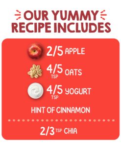 Happy Tot Organics Super Morning Stage 4, Apple Cinnamon, Yogurt, Oats + Super Chia, 4 Ounce Pouch (Pack of 8) packaging may vary Apple Cinnamon, Yogurt, & Oats 4 Ounce (Pack of 8) 10 71r1u57o7ML