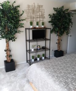 Nearly Natural 6' Palace Style Silk Artificial Ficus Tree, 6ft, Green 5216 6 ft 38 71r36v60KCL