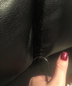 Upholstery Repair Kit with 2 Spools (1 White & 1 Black Spool) and 7 Different Sized Needles | Leather Repair Kit, Furniture, Clothes, Car, Fabric, Couch, Vinyl, Boat, Seat, Carpet, Shoe | Patch Fabric 29 71r3n3 7nVL