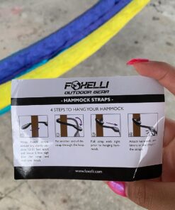 Foxelli Hammock Straps XL – Camping Hammock Tree Straps Set (2 Straps & Carrying Bag), 20 ft Long Combined, 40+2 Loops, 2000 LBS No-Stretch Heavy Duty Hammock Suspension System Kit 26 71r3owhivRL