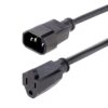 StarTech.com 1ft (0.3m) Power Extension Cord, IEC 320 C14 to NEMA 5-15R, 10A 125V, 18AWG, Black Computer Power Extension Cord, AC Outlet Extension Cable for Network Equipment, UL Listed (PAC100) 18 AWG Standard Packaging 45 71r47Mp8beL