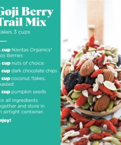 Navitas Organics Goji Berries, 16 oz. Bag, 15 Servings — Organic, Non-GMO, Sun-Dried, Sulfite-Free 1 Pound (Pack of 1) 15 71r68bK3L