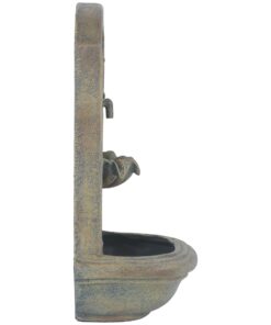 Sunnydaze Seaside 27-Inch Polystone Outdoor Wall Fountain - Electric Submersible Pump - Florentine Stone Finish 18 71r6XRsssDL