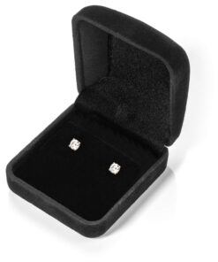 14K Solid Gold Stud Earrings | Round, Pear, Oval, Cushion, Emerald, Princess & Heart Cut Cubic Zirconia Stud | Screw Back Posts | 0.50 to 4.0 CTW | With Gift Box .50 CTW (.25 Ct Each) Round Cut 14K Yellow Gold 14 71r85rynrL