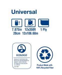 Tork Paper Hand Towel Roll Natural H21, Universal, 100% Recycled Fiber, 12 Rolls x 350 ft, RK350A Case of 12 Rolls 17 71r8K9fBuML