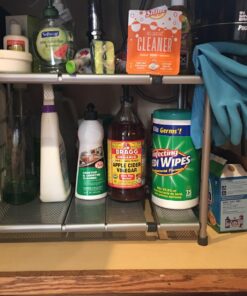 Simple Houseware Under Sink 2 Tier Expandable Heavy Duty Metal Shelf Organizer Rack, Silver (Expand from 15 to 25 inches) Expandable Shelf 47 71rABbcPjRL