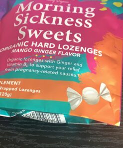 Pink Stork Morning Sickness Sweets, Organic Mango Ginger Candy with Vitamin B6 for Morning Sickness Support and Occasional Motion Sickness, Pregnancy Must Haves - 30 Wrapped Drops 26 71rAy29hkKL