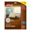 Avery Printable Embossed Foil Round Labels, 2" Diameter, Silver, 96 Customizable Labels (22824) 3 71rB34QITRS