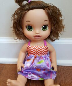 Baby Alive C2695 READY FOR SCHOOL BABY: Brown Hair Baby Doll, School-Themed Dress, Doll Accessories Include Notebook & Brush, Doll For 3-Year-Old Girls and Boys and Up, Multicolor (Amazon Exclusive) 38 71rBTgu gpL