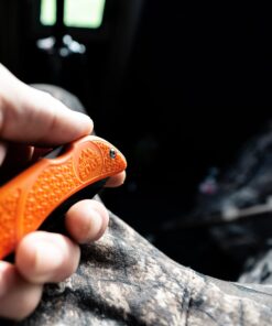 OUTDOOR EDGE RazorPro Double Blade Folding Hunting Knife - Field Butcher Knife with Replaceable RazorSafe & Gutting Blades, Orange Non-Slip Handle, Camo Holster, & 6 Blades. Must-Have Hunting Gear Orange (6 Blades) 17 71rCBQFS64L 1