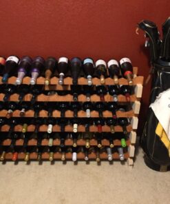 Stackable Modular Wine Rack Wine Storage Rack Holder Display Shelves for Wine Cellar or Basement, Freestanding Wine Rack Thick Wood Wobble-Free (Unfinished, 12 X 6 Rows (72 Slots)) 32 71rEeLwtX L