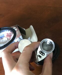 40X Full Metal Illuminated Jewelry Loop Magnifier, XYK Pocket Folding Magnifying Glass Jewelers Eye Loupe with LED(LED Currency Detecting/Jewelry Identifying) 1 48 71rExJFdTFL